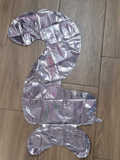 Balon folie cifra 2 argintiu Stand Up 64 cm [2]