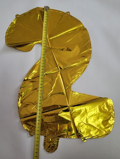 Balon folie cifra 2 auriu 40cm [3]