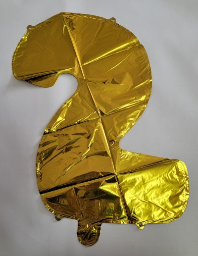 Balon folie cifra 2 auriu 40cm [2]