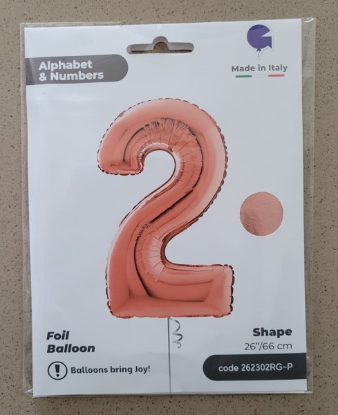Balon folie cifra 2 rose gold 66 cm [4]
