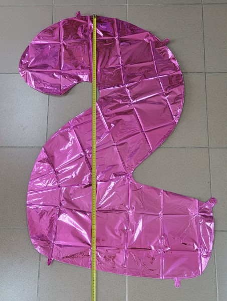 Balon folie cifra 2 roz 100 cm [3]