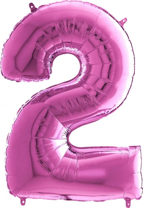 Balon folie cifra 2 roz 66cm