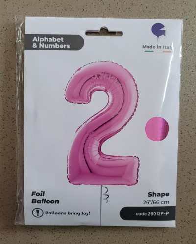 Balon folie cifra 2 roz 66cm [4]
