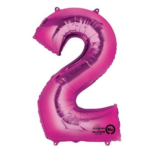 Balon folie cifra 2 roz 87cm