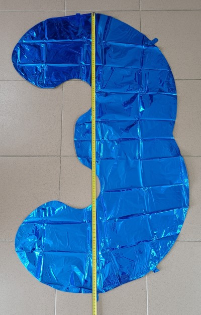 Balon folie cifra 3 albastru 100 cm [3]