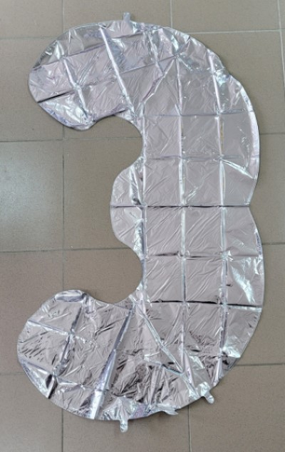 Balon folie cifra 3 argintiu 100 cm [2]