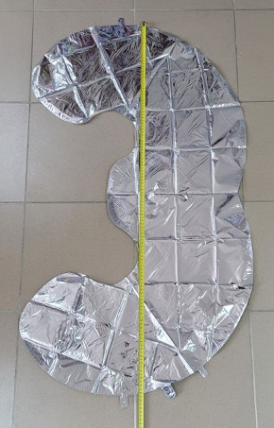 Balon folie cifra 3 argintiu 100 cm [3]