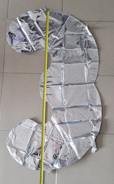 Balon folie cifra 3 argintiu 66cm [3]