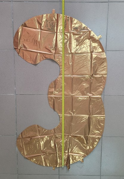 Balon folie cifra 3 auriu 100 cm [3]