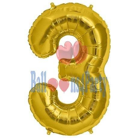 Balon folie cifra 3 auriu 40cm [1]