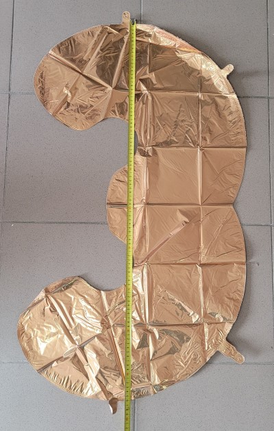Balon folie cifra 3 auriu 66cm [3]