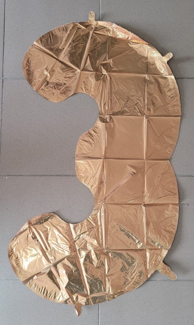 Balon folie cifra 3 auriu 66cm [2]