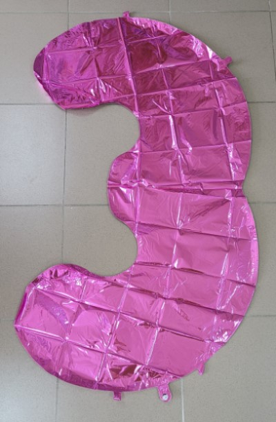 Balon folie cifra 3 roz 100 cm [2]