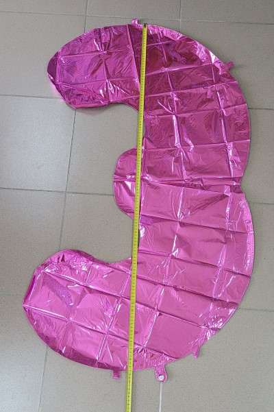 Balon folie cifra 3 roz 100 cm [3]