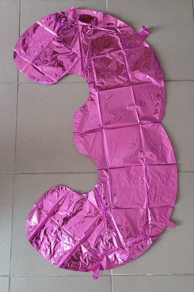Balon folie cifra 3 roz 66cm [2]