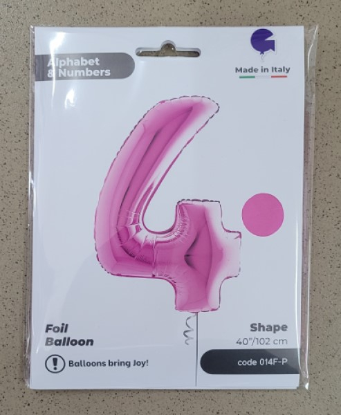 Balon folie cifra 4 roz 100 cm [2]