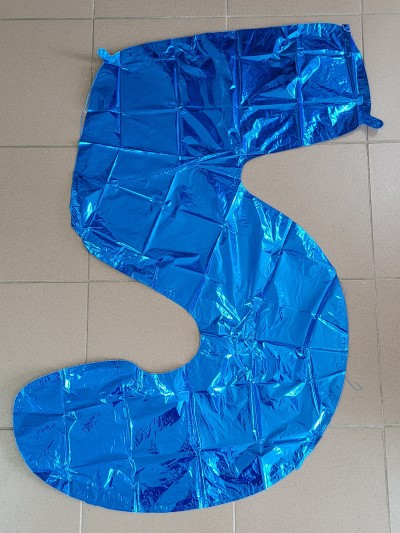 Balon folie cifra 5 albastru 100 cm [2]