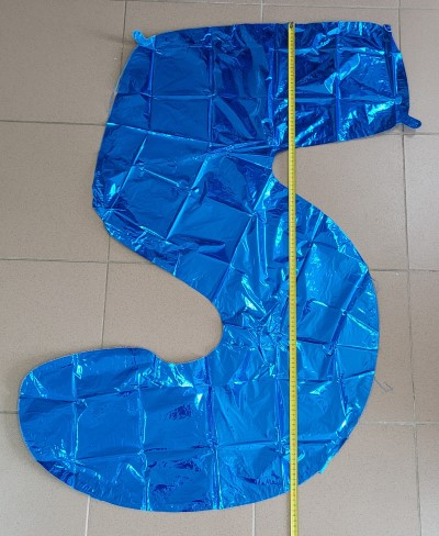 Balon folie cifra 5 albastru 100 cm [3]