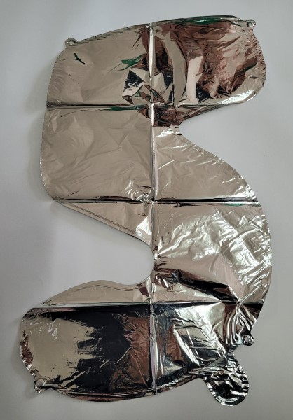 Balon folie cifra 5 argintiu 40cm [2]