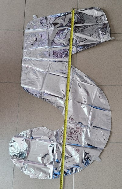 Balon folie cifra 5 argintiu 66cm [4]