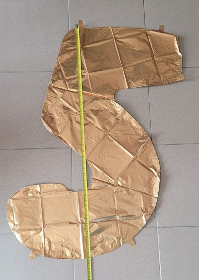 Balon folie cifra 5 auriu 66cm [3]