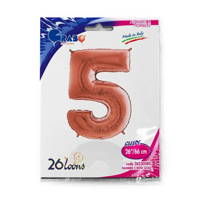 Balon folie cifra 5 rose gold 66 cm [4]