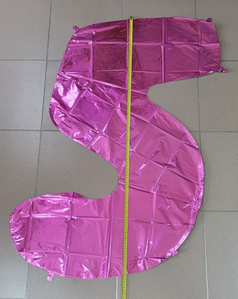 Balon folie cifra 5 roz 100 cm [4]