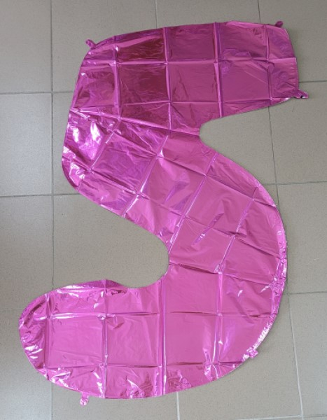 Balon folie cifra 5 roz 100 cm [3]