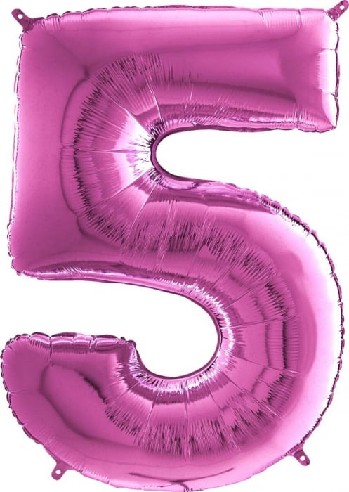Balon folie cifra 5 roz 66cm