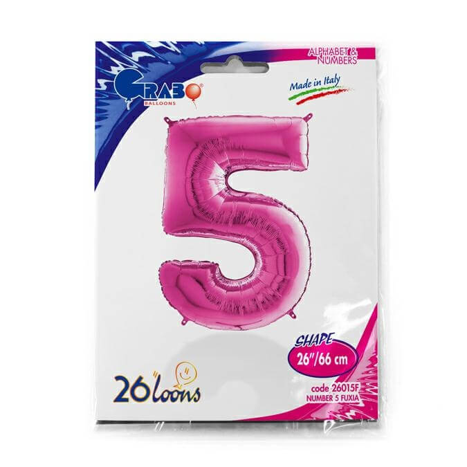 Balon folie cifra 5 roz 66cm [2]