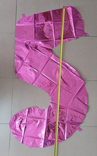 Balon folie cifra 5 roz 66cm [5]