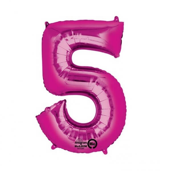 Balon folie cifra 5 roz 87cm [1]