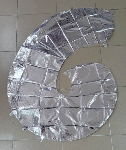 Balon folie cifra 6 argintiu 100 cm [3]