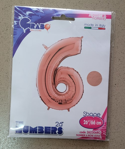 Balon folie cifra 6 rose gold 66 cm [5]