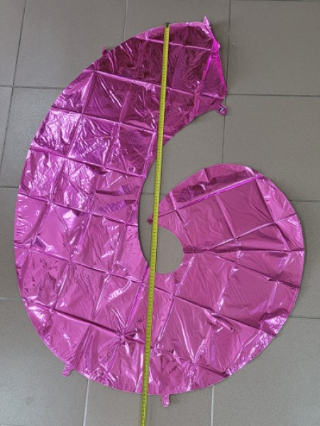 Balon folie cifra 6 roz 100 cm [3]