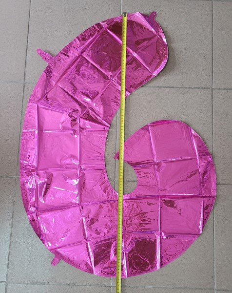 Balon folie cifra 6 roz 66cm [3]