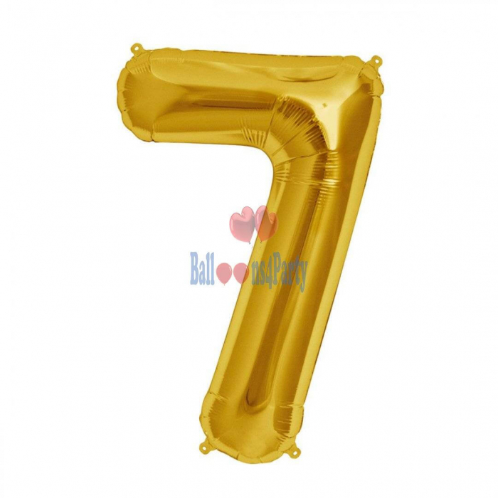 Balon folie cifra 7 auriu 40cm