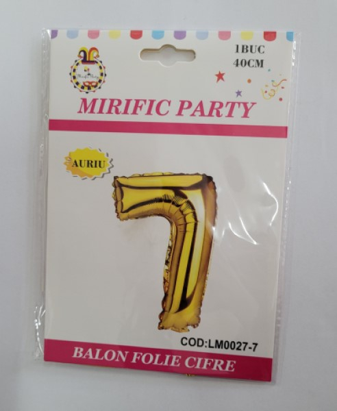Balon folie cifra 7 auriu 40cm [4]