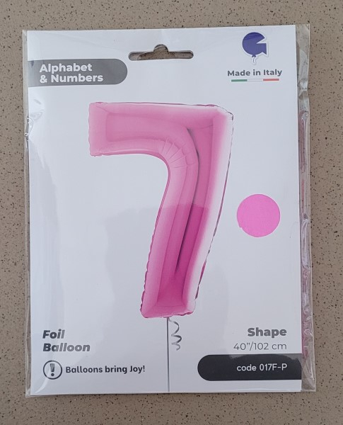Balon folie cifra 7 roz 100 cm [2]