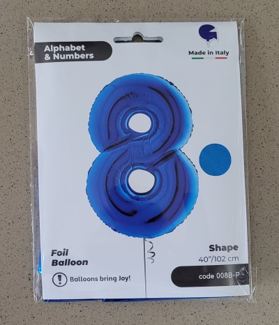 Balon folie cifra 8 albastru 100 cm [4]