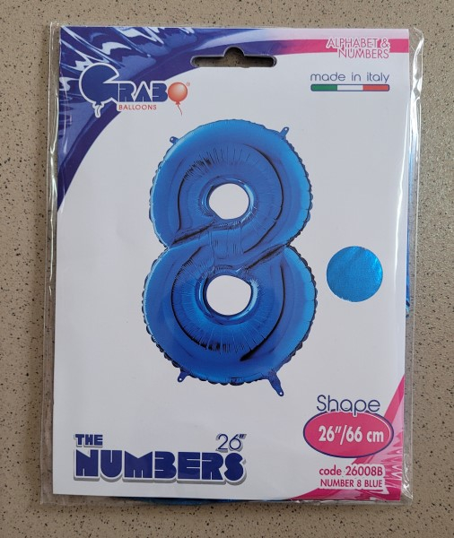 Balon folie cifra 8 albastru 66cm [4]