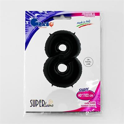 Balon folie cifra 8 negru 66 cm [5]