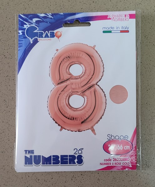Balon folie cifra 8 rose gold 66 cm [5]