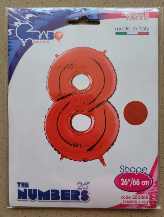 Balon folie cifra 8 rosu 66 cm [3]