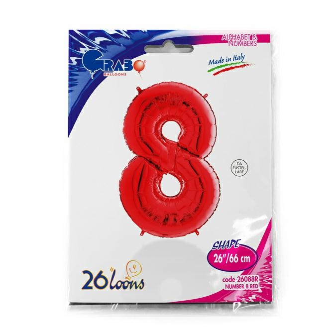 Balon folie cifra 8 rosu 66 cm [4]