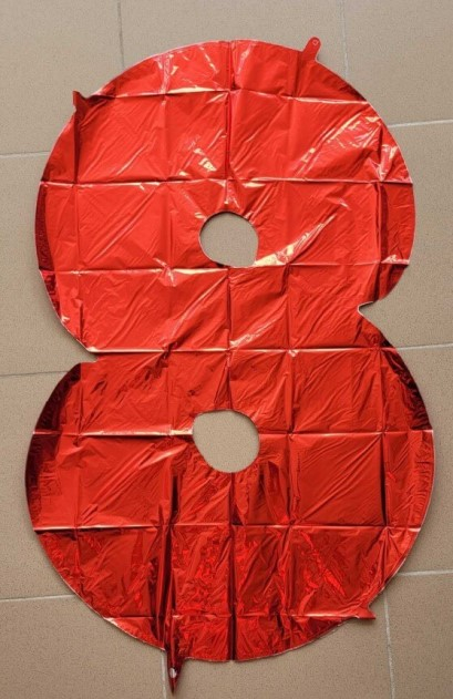 Balon folie cifra 8 rosu 66 cm [2]