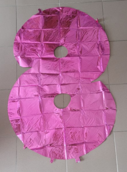 Balon folie cifra 8 roz 100 cm [2]
