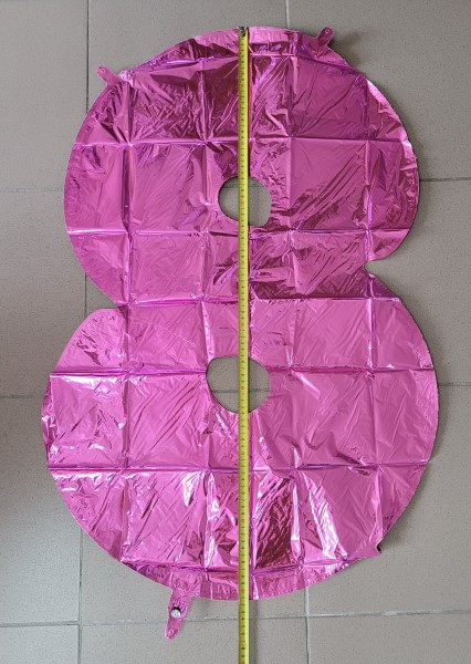 Balon folie cifra 8 roz 66cm [3]