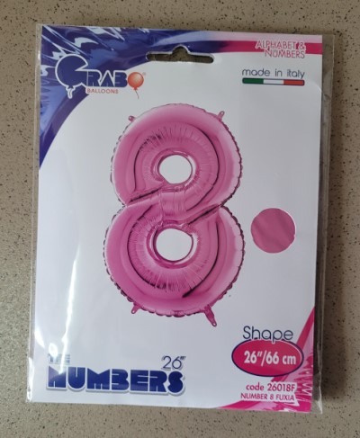 Balon folie cifra 8 roz 66cm [4]