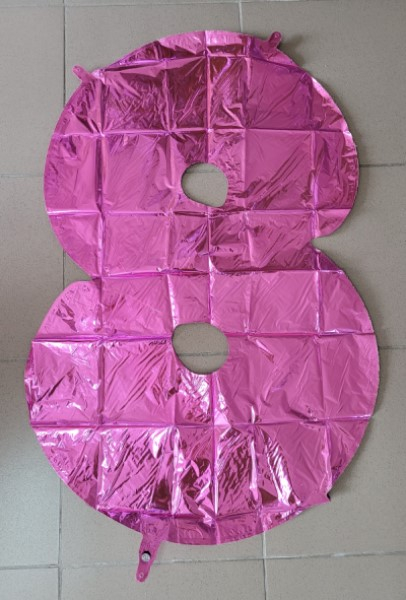 Balon folie cifra 8 roz 66cm [2]